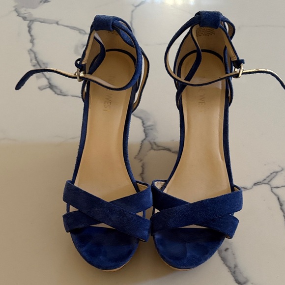 Nine West Women's Navy Suede Sandals - Picture 1 of 2